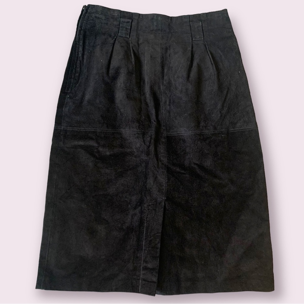 Vintage suede midi skirt